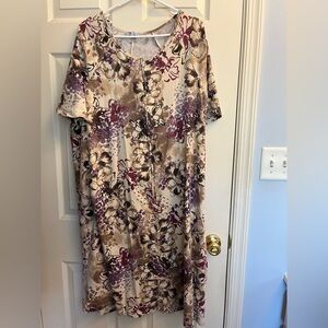 Only Necessities Floral Short Sleeve Nightgown Large 18/20